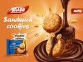 Sandwich chocolate cookies ad