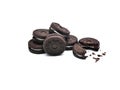 Sandwich chocolate cookies with a sweet cream with crumbs isolated on white background Royalty Free Stock Photo