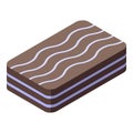 Sandwich chocolate icon, isometric style