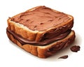 sandwich with chocolate paste.