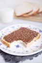 Sandwich with chocolate sprinkles, Dutch traditional food