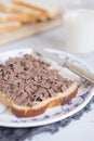 Sandwich with chocolate sprinkles or `vlokken`, Dutch food