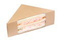 Sandwich with crab stick in brown cardboard