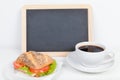 Sandwich and cup of coffee Royalty Free Stock Photo