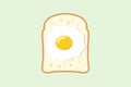 Sandwich design creative concept with fried egg. Fast food. Vector illustration in flat style Royalty Free Stock Photo