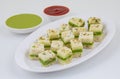 Sandwich Dhokla or Sandwich Khaman is an Indian Popular Snack Royalty Free Stock Photo