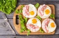 Sandwich with eggs and bacon Royalty Free Stock Photo