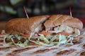 Sandwich at a Firehouse Subs restaurant in the USA.