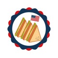 sandwich flag american food celebration