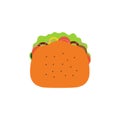 sandwich flat design vector illustration. breakfast isolated vector simple modern cartoon. sandwich with tomato, lettuce & bacon,