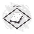 Sandwich frame bread lunch snack icon Royalty Free Stock Photo