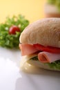 Sandwich with fresh vegetables, ham and cheese Royalty Free Stock Photo