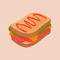 Sandwich graphic element, illustration of a snack sandwich