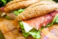 Sandwich with ham bocadillo Royalty Free Stock Photo