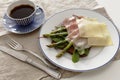 Sandwich with ham, cheese, and asparagus Royalty Free Stock Photo