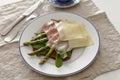 Sandwich with ham, cheese, and asparagus Royalty Free Stock Photo