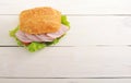 Sandwich with ham, tomato and lettuce Royalty Free Stock Photo