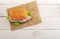 Sandwich with ham, tomato and lettuce Royalty Free Stock Photo