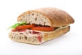 Sandwich with ham and vegetables