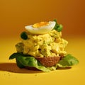 Sandwich with a hard boiled egg on top Royalty Free Stock Photo