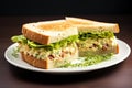 Sandwich hard boiled egg tuna. Generate Ai Royalty Free Stock Photo