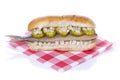 Sandwich with herring, onions and pickles