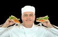 Sandwich Holding Chef Royalty Free Stock Photo