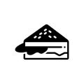 Black solid icon for Sandwich, burger and toast