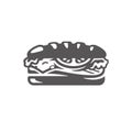 Sandwich icon isolated on white background vector illustration.