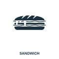 Sandwich icon. Mobile apps, printing and more usage. Simple element sing. Monochrome Sandwich icon illustration.