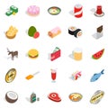 Sandwich icons set, isometric style