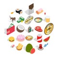 Sandwich icons set, isometric style