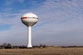 Sandwich Illinois Water Tower on a rural dry field Royalty Free Stock Photo