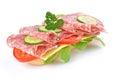 Sandwich with italian salami Royalty Free Stock Photo