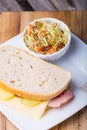 Sandwich and lentil salad Royalty Free Stock Photo