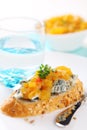 Sandwich with mango chutney and blue cheese Royalty Free Stock Photo