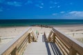 Famous Town Neck Beach Boardwalk in Sandwich, Massachusetts, USA Royalty Free Stock Photo