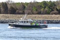 Commercial fishing vessel Seaweed leaving Sandwich, Massachusetts