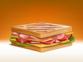 Sandwich with meat, cheese and vegetables vector Royalty Free Stock Photo