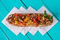 Sandwich with meat and vegetables Royalty Free Stock Photo