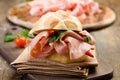 Sandwich with Mortadella and red peppers Royalty Free Stock Photo