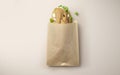Sandwich paper bag mockup isolated Royalty Free Stock Photo