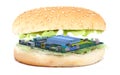 Sandwich with pc mother board instead of an burger