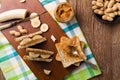 Sandwich with peanut butter and banana Royalty Free Stock Photo