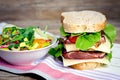 Sandwich with prosciutto - ham and salad Royalty Free Stock Photo