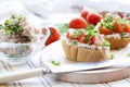 Sandwich with raw tomatoes for breakfast Royalty Free Stock Photo