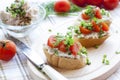 Sandwich with raw tomatoes for breakfast Royalty Free Stock Photo