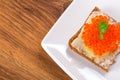 Sandwich with red caviar Royalty Free Stock Photo