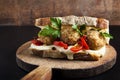 Sandwich with risotto arancini balls Royalty Free Stock Photo