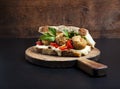 Sandwich with risotto arancini balls Royalty Free Stock Photo